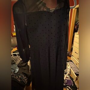 Black polkadot dress